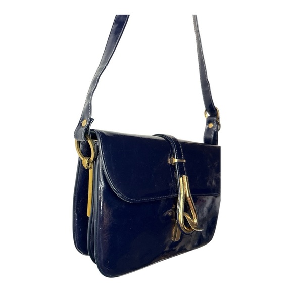 Robert Bestien Originals Womens Vintage 1950s Navy Blue Leather Accordion Purse - Picture 5 of 7